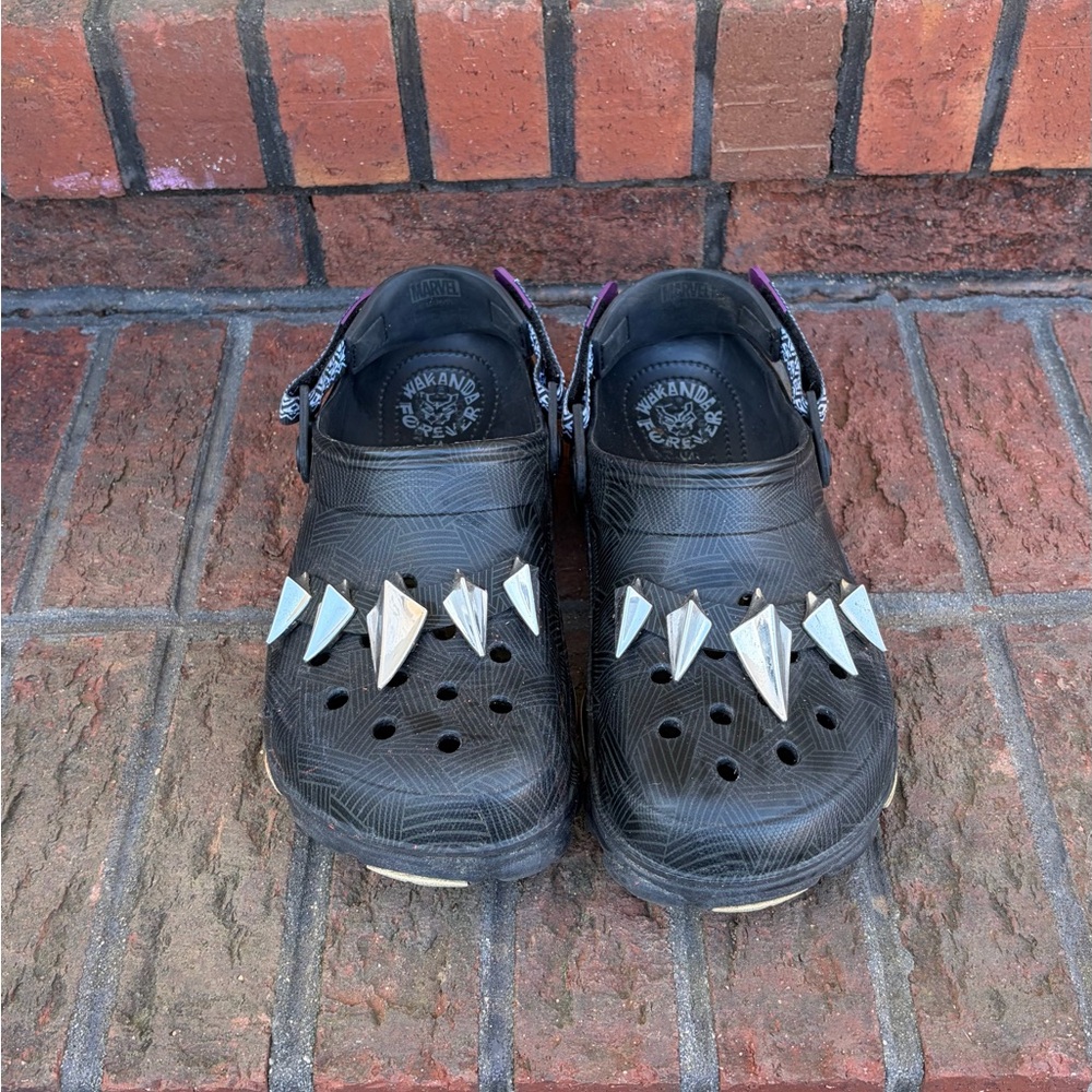 CROCS Black Loafers with Silver Accents